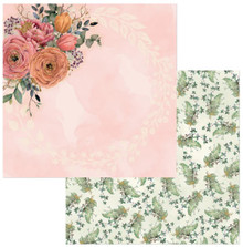 Bo Bunny- Willow & Sage- 12x12 Double-sided Paper- Flowers- 2pc