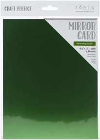 Craft Perfect Mirror Cardstock 92lb 8.5'X11' 5/Pkg-Flourishing Green