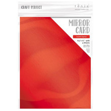 Craft Perfect Mirror Satin Cardstock 8.5'X11' 5/Pkg Scarlet Organza