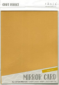 Tonic Studios Craft Perfect Mirror Cardstock 92lb 8.5"X11" 5/Pkg-Satin Honey Gold