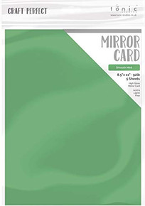 Tonic Studios Craft Perfect Mirror Satin Cardstock 92lb 8.5"X11" 5/Pkg-Smooth Mint