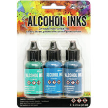 Ranger Tim Holtz Alcohol Inks- 3PKG- Teal/Blue Spectrum