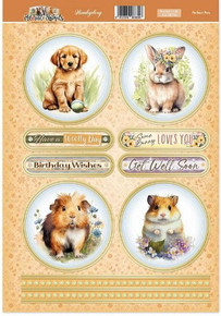 Hunkydory Crafts Adorable Animals Luxury Card Topper- Perfect Pets ADOR706