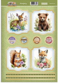 Hunkydory Crafts Adorable Animals Luxury Card Topper- Forest Friends ADOR704
