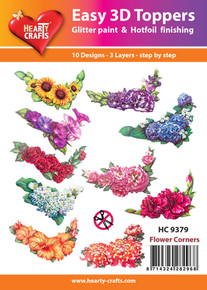 Easy 3D-Toppers Flower Corners - 10 Large Toppers 3-Layers Each