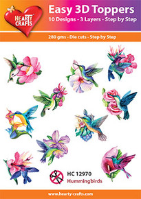 Easy 3D - Hummingbirds- 10 Large Toppers 3-Layers Each for Card Making