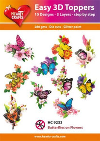 Easy 3D Toppers HC9233 Butterflies Flowers 10 Large Toppers