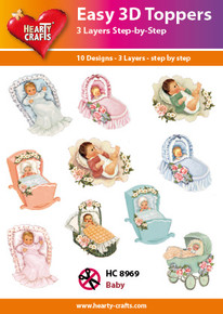 Easy 3D-Toppers Baby - 10 Large Toppers 3-Layers Each