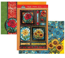 Hunkydory Crafts Stained Glass Florals Luxury Topper Set- Fiery Florals