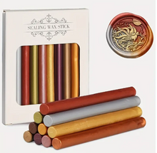 Sealing Wax 10pc Metal Sticks for Use with a Glue Gun - Sold as a Set