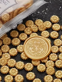 Sealing Wax Metallic Amber Gold Sunflower Shape 100pcs/bag