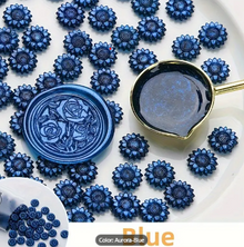 Sealing Wax Transparent Blue Sunflower Shape 100pcs/bag