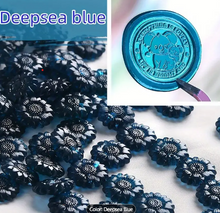 Sealing Wax Transparent Deep Sea Blue Sunflower Shape 100pcs/bag