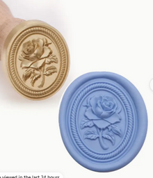 Sealing Wax Seal Stamp -Brass 3D Rose Relief Oval