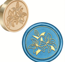 Sealing Wax Seal Stamp -Brass Lilies Round