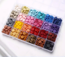 Sealing Wax 24-Grid Box Sunflower Shape Colorful Macron Wax Beads