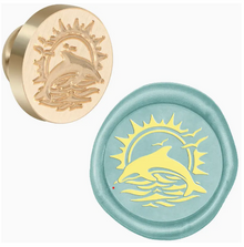 Sealing Wax Seal Stamp - Brass Dolphin Sun Waves