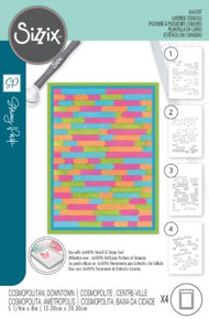 Sizzix A6 Layered Stencils 4pk- Cosmopolitan- Downtown by Stacey Park