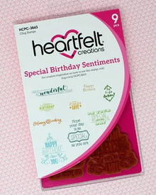 Heartfelt Creations Cling Rubber Stamp Set- Special Birthday Sentiment