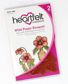 Heartfelt Creations Cling Stamps- Wild Poppy Bouquet