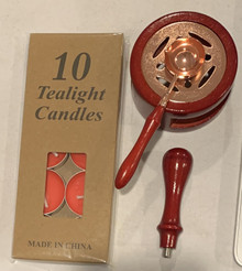 Sealing Wax 4-Pc Burner set Dk Red and Copper, Candles and Handle