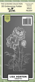 Lisa Horton Crafts- 3D Embossing Folder With Cutting Die by Lisa- Slimline Collection- Wild Peony