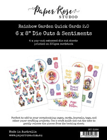 Paper Rose- 6x8" Die Cuts & Sentiments - Rainbow Garden Quick Cards 2.0