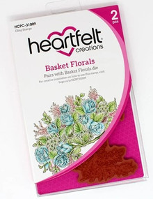 Heartfelt Creations Cling Rubber Stamp Set- Basket Florals