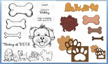 Heartfelt Creations Bundle Dies+Stamps Paw-Fect Pooches, HCD1-7116+HCPC3760