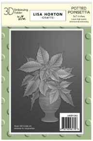 Lisa Horton Crafts- 3D Embossing Folder- 5"x7"- Potted Poinsettia