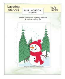 Lisa Horton Crafts- Layering Stencils & Outline Cutting Die- Winter Snowman
