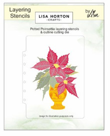 Lisa Horton Crafts- Layering Stencils & Outline Cutting Die- Potted Poinsettia