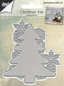 Joy Crafts Cut and Emboss Die 6002/0682- Christmas Tree with Snowflakes