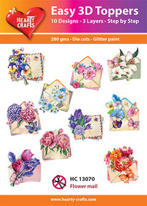 Hearty Crafts- Easy 3D Toppers Flower Mail- 10 designs