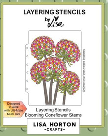 Lisa Horton Crafts- Layering Stencils- Blooming Coneflower Stems