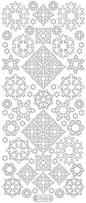 Starform GLITTER GOLD/SILVER N7055 SNOWFLAKES ASSORTED Stickers Peel Outline