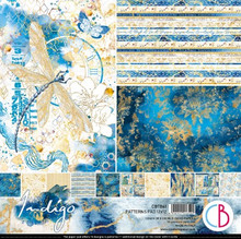 Ciao Bella 12"x 12" Paper Pad- 8 Double-sided papers- Indigo