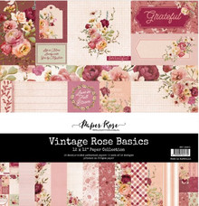 Paper Rose 12x12 Paper Collection - Vintage Rose Basics