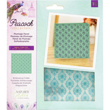 Crafter's Companion Nature's Garden- Peacock Collection- Plumage Panel 6"x6" Embossing Folder