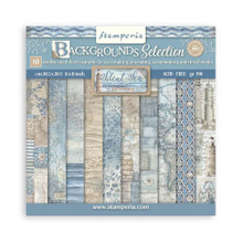 Stamperia 8x8-inch Double-Sided Backgrounds Selection- Silent Sea, 10 Designs/1 Each