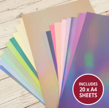 Hunkydory Crafts- Adorable Scorable Rainbow Finish- Colour Selection- 20- A4 sheets