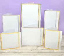 Hunkydory Crafts Foiled Edge Card Blanks- 300gsm Cards & 100gsm Envelopes- 36 card bundle- Megabuy