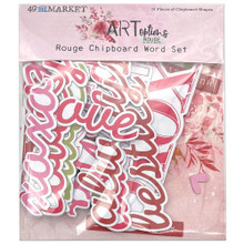 49 and Market- ARToptions- Rouge Chipboard Word Set