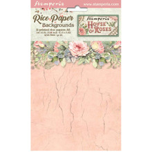 Stamperia- A6 Rice Paper Backgrounds- House of Roses, 8 Designs/1 Each