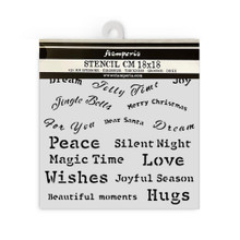 Stamperia Stencil 18X18CM- Classic Christmas- Quotes