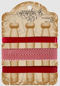 Graphic 45 Staples- May Arts Ribbon- Triumphant Red Trim