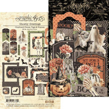 Graphic 45- Chipboard Tags & Frames- Ghostly Greetings