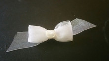 Ribbon Slider Charm Rectangle Acrylic 25pc IVORY Pearl C2002-IVORY