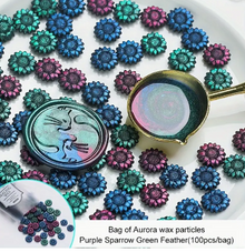 Sealing Wax Aurora 100pcs/bag Purple Sparrow Green Feather