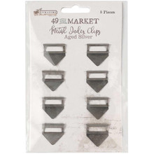 49 and Market- Curators By Katie Pertiet- Metal Index Clips- Aged Silver